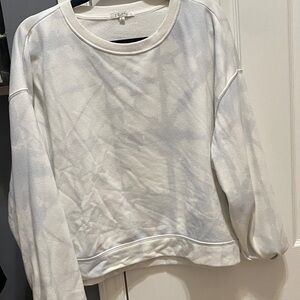 Z Supply White Tie-Dye Crew Neck Sweater